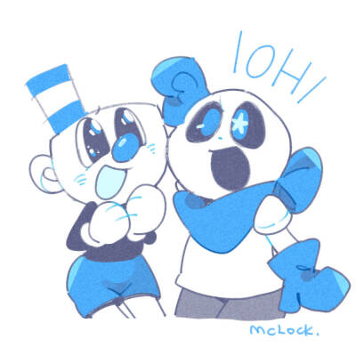 mugman和sans，一对蓝色小天使ヾ(≧O≦)〃嗷~