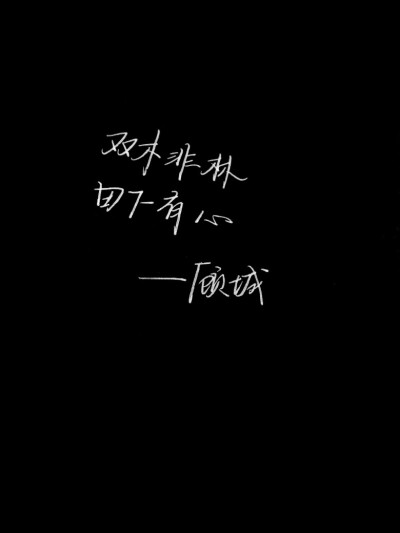 “双木非林，田下有心。”——顾城