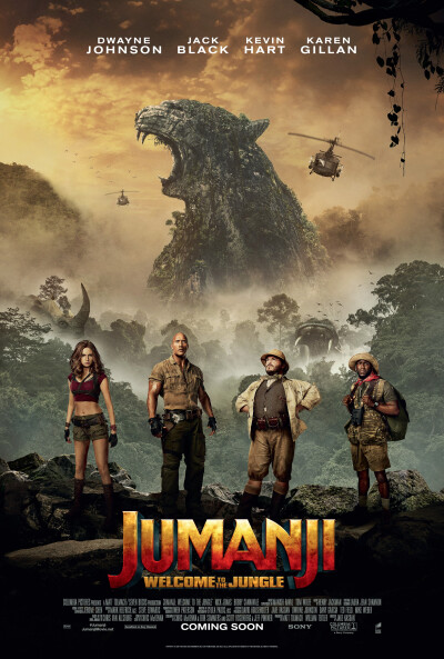 《勇敢者游戏：决战丛林 JUMANJI: WELCOME TO THE JUNGLE》小时候看的第一部真是经典啊，全程惊心动魄。这一部也不错，蛮适合在电影院看的。