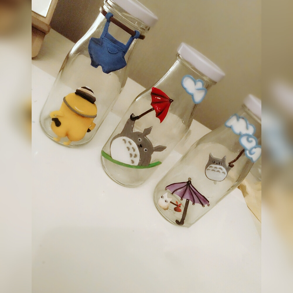 瓶子改造小黄人龙猫