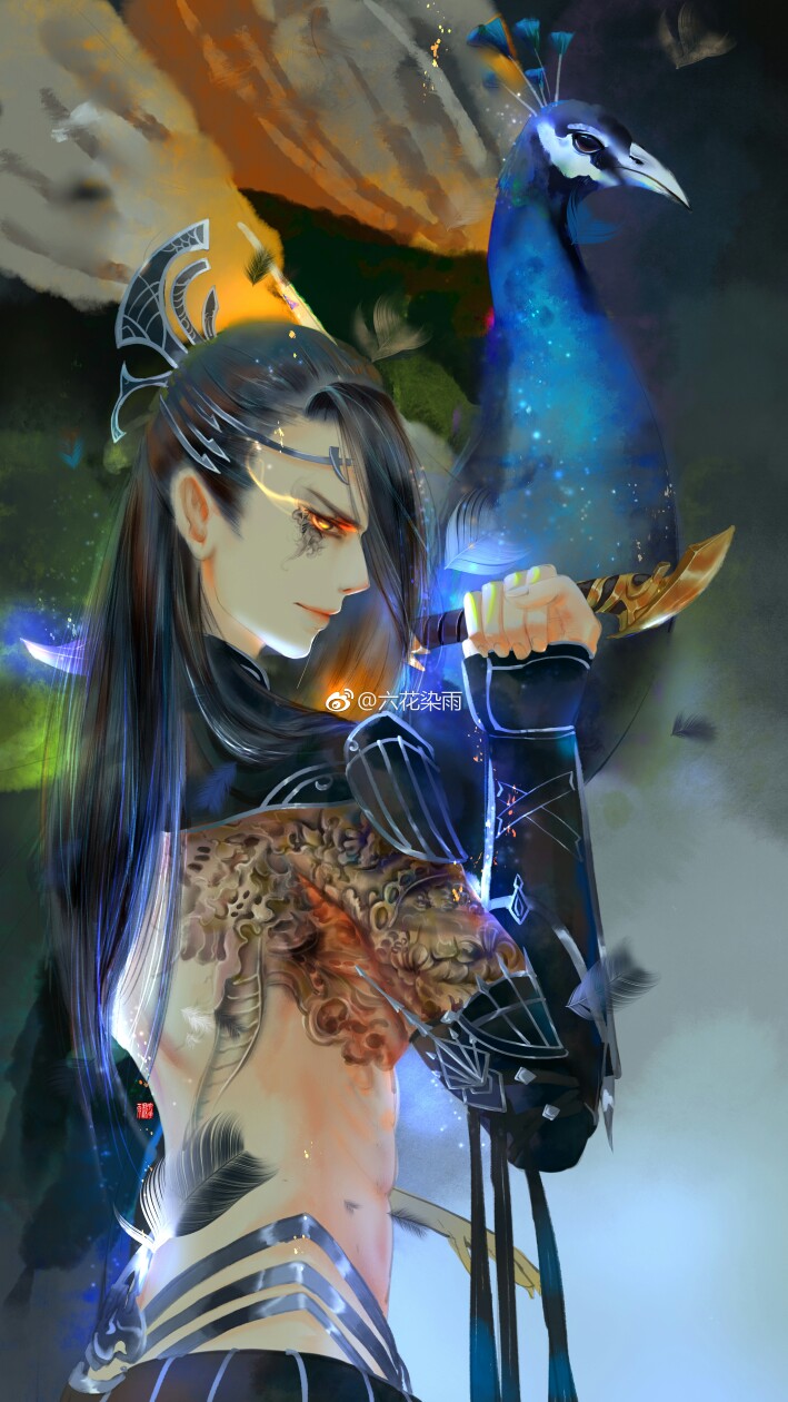 手绘古风男子 天涯明月刀·五毒 画师:六花染雨