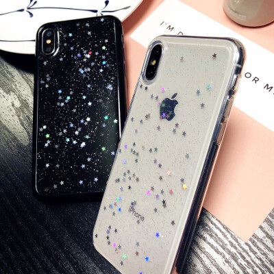 iphonex苹果8plus手机壳7p简约潮牌星空全包防摔透明硅胶软壳