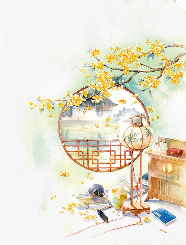 唯美古风手绘插画