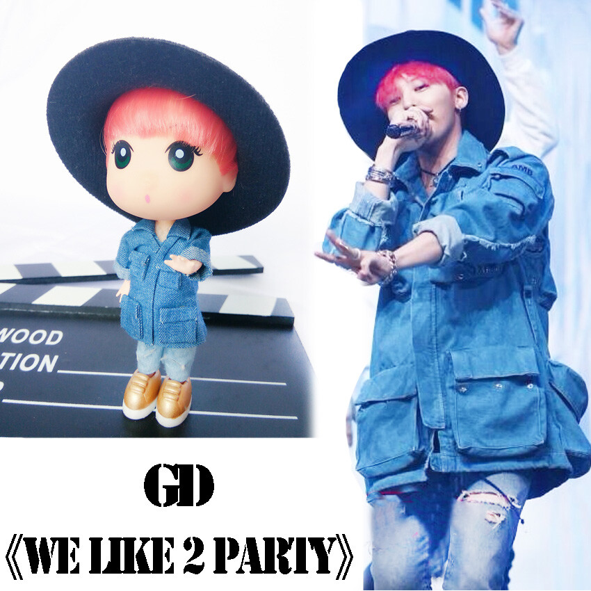 we like 2party权志龙GD公仔娃娃玩偶bigbangQ版模型手办