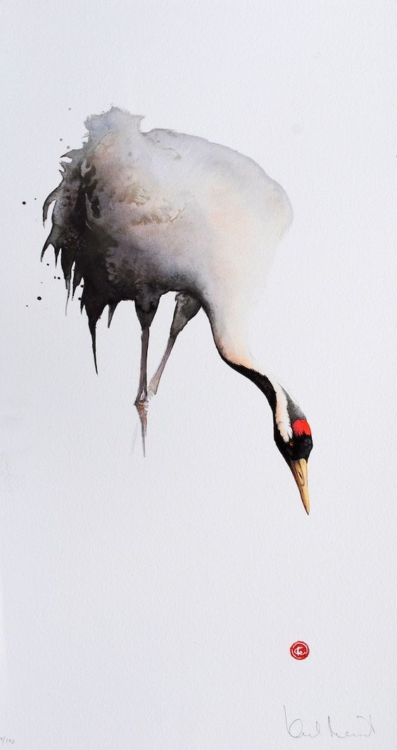 I think this is a Manchurian Crane - Lithograph from Watercolor by Karl Mårtens - Litografier « Edition Vulfovitch: