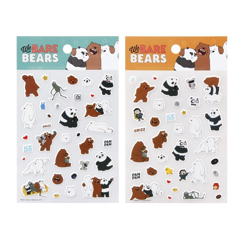 we bare bears咱们裸熊周边北极熊熊猫pvc透明日记手帐装饰贴纸