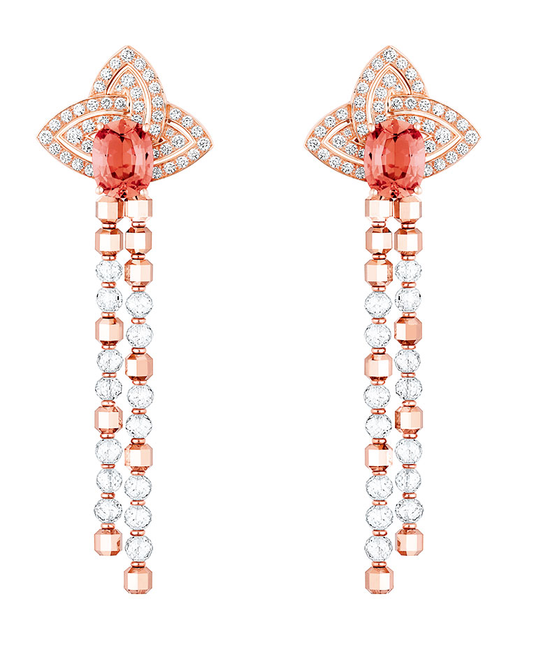 Louis Vuitton路易威登 “Fleurs d'éternité”玫瑰金、皇家黄玉及钻石镶嵌耳环