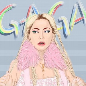 Lady Gaga手绘 头像 插画 