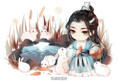 魔道祖师 兔子，Q版，蓝忘机by 溪初阳关