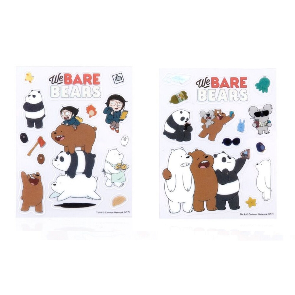 we bare bears咱们裸熊周边卡通动物透明日记本贴纸手帐装饰DIY