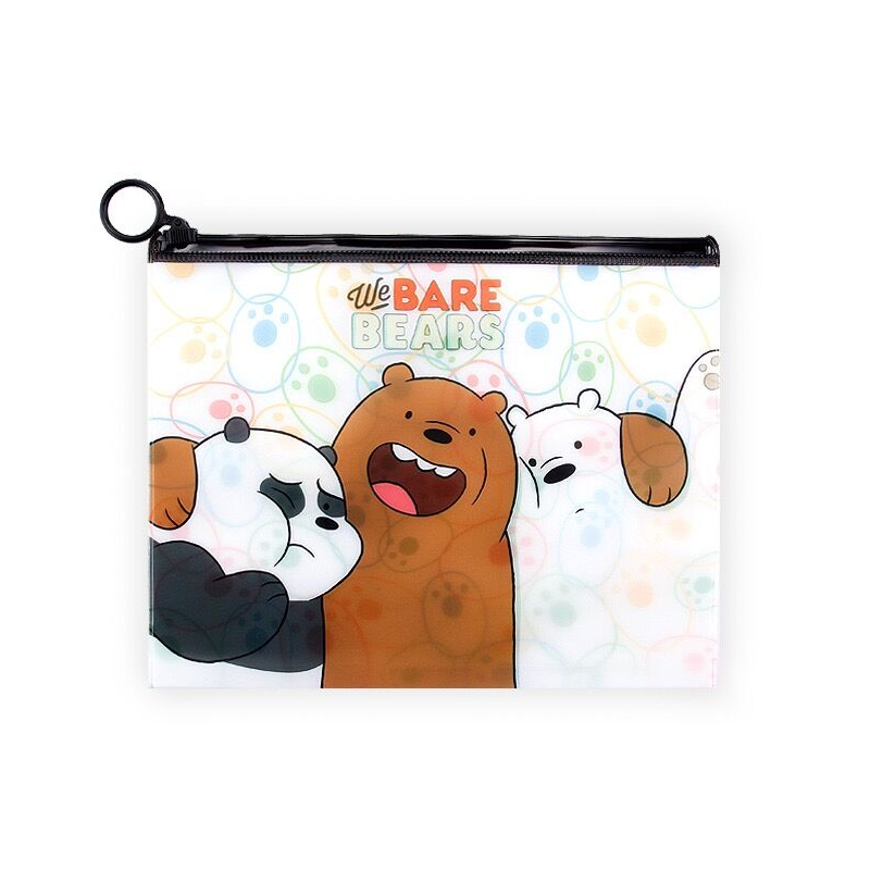 we bare bears咱们裸熊三兄弟透明塑料防水收纳袋随身化妆袋