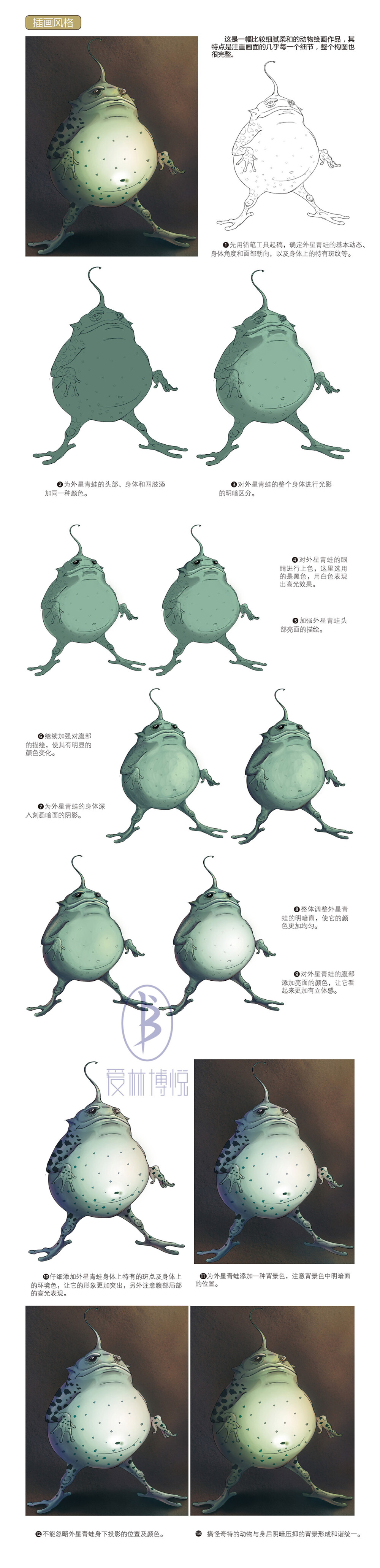 本案例摘自人民邮电出版社出版的《超级漫画动物素描宝典（第2版）》。更多原创绘画教程和作品将在“爱林文化”公众号（aiibook）中长期分享！爱林博悦——只为悦读者！