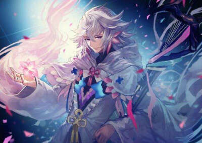 『Caster』Merlin ♢花之魔术师 ♢乐园的放浪者
「虽然我是很喜欢人类的世界啦，不过如果具体到个人的话，那就比较，你看，嘛，嗯！好！我觉得这种时候还是不说为妙！」