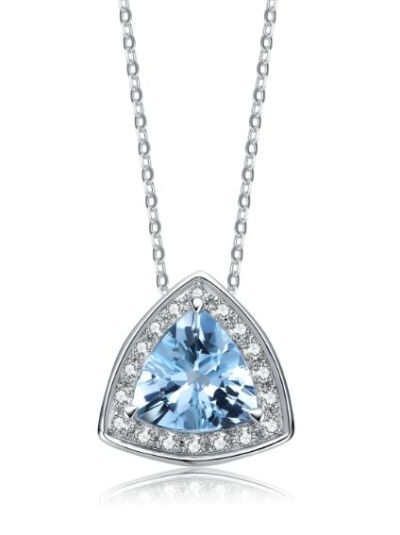 Heritage Aqua Marine 经典彩宝-海蓝宝系列 18K白金镶海蓝宝及钻石吊坠