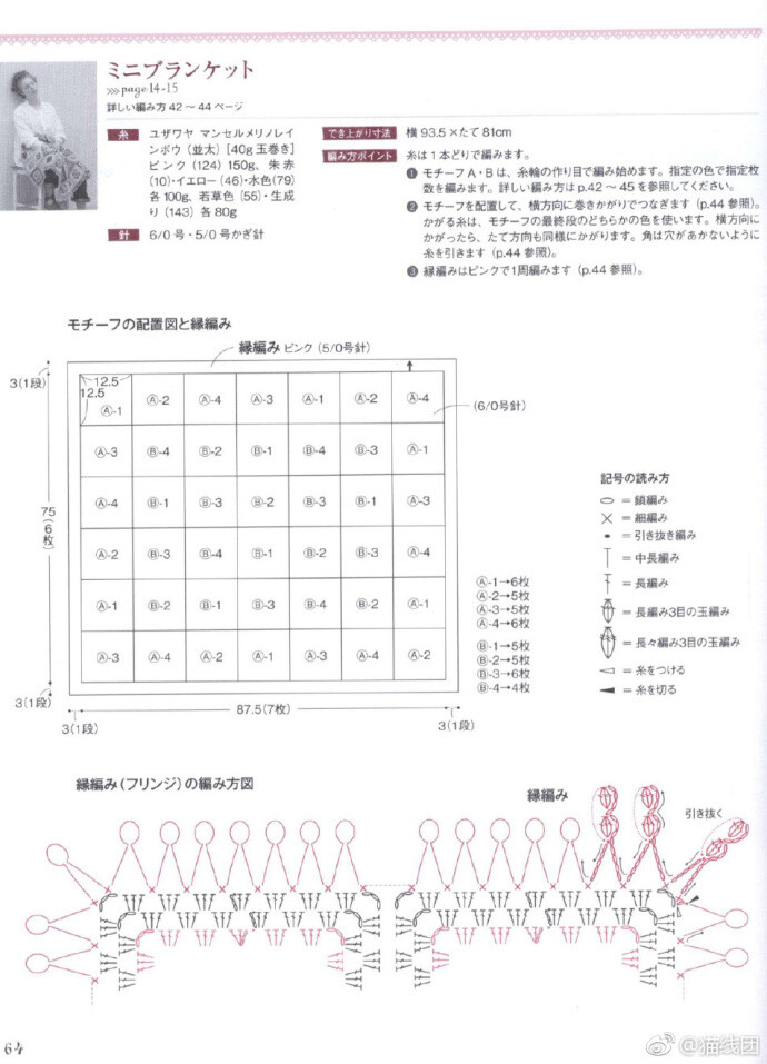 #钩编图解# 永不过时的祖母花片 ​​​​