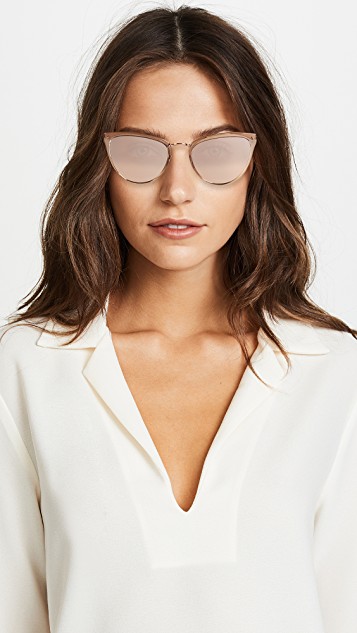 Linda Farrow Luxe 玫瑰金猫眼太阳镜