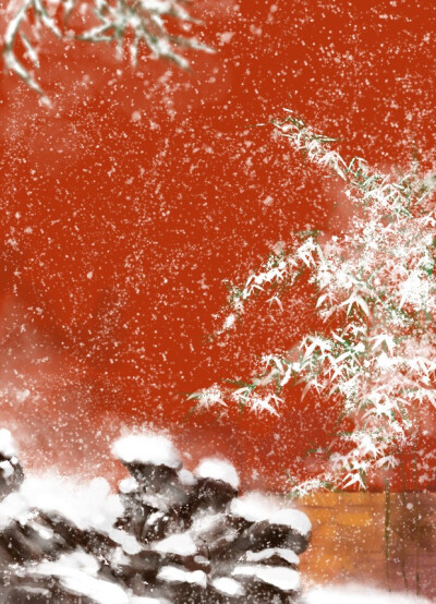 板绘 下雪 作者小球