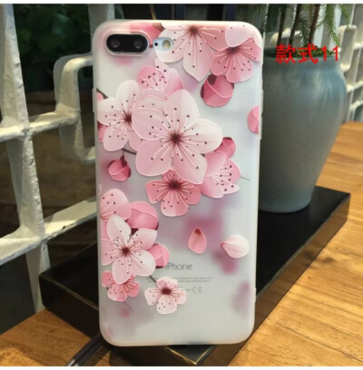 卡通萌物系列苹果7//8plus水彩猫咪可爱iPhone6s手机套女款全包壳