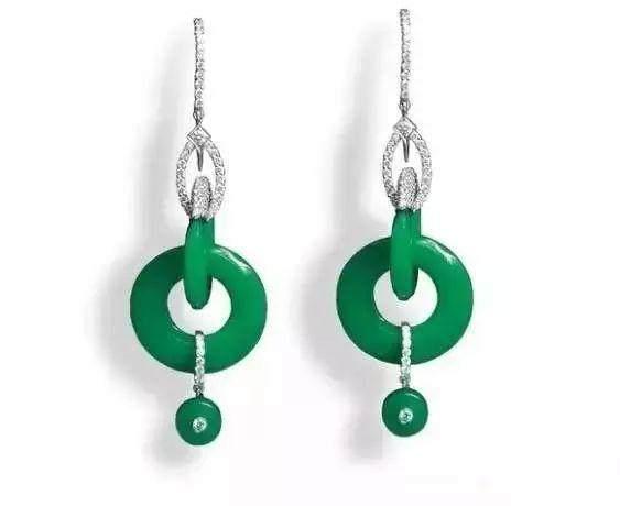 二环或三环形翡翠耳环