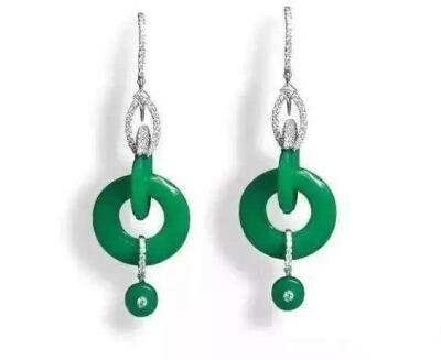 二环或三环形翡翠耳环