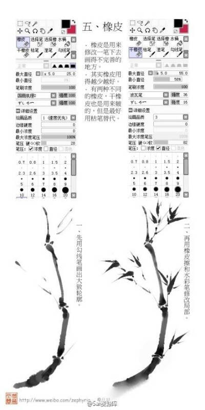 转发 版权归原作者所有 SAI水墨笔刷设置