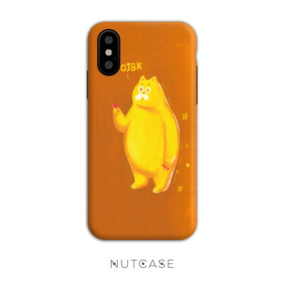 NUTCASE 原创意OJBK加菲猫iPhone X手机壳8plus磨砂7硬壳6s保护套