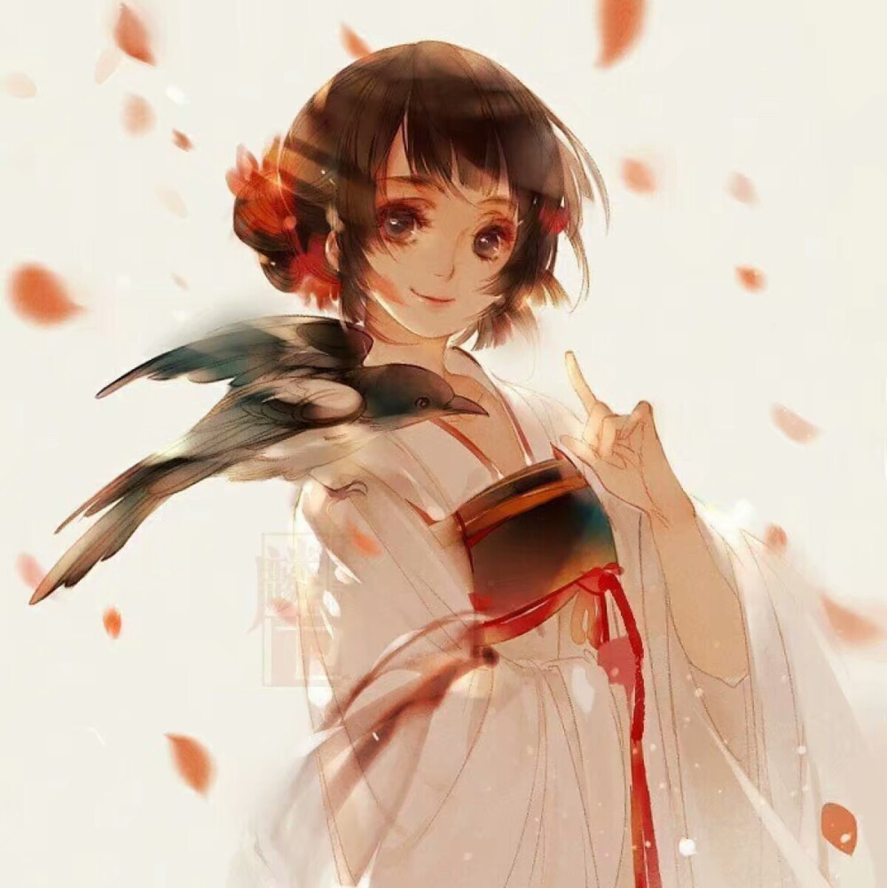 古风华丽红唇女生