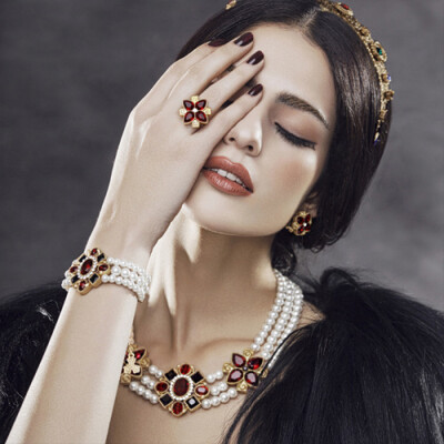 YUANIRIS苑思比 新款欧美复古宫廷 珍珠项链耳环手链戒指套装饰品