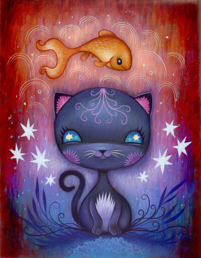 猫咪 插画 By Jeremiah Ketner