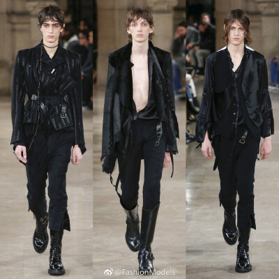 #秀场精选RunwayCollection#+Ann+Demeulemeester+F/W+2018+Paris：浪漫的哥特风男孩～+​​​​