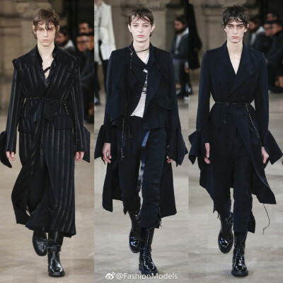 #秀场精选RunwayCollection#+Ann+Demeulemeester+F/W+2018+Paris：浪漫的哥特风男孩～+​​​​