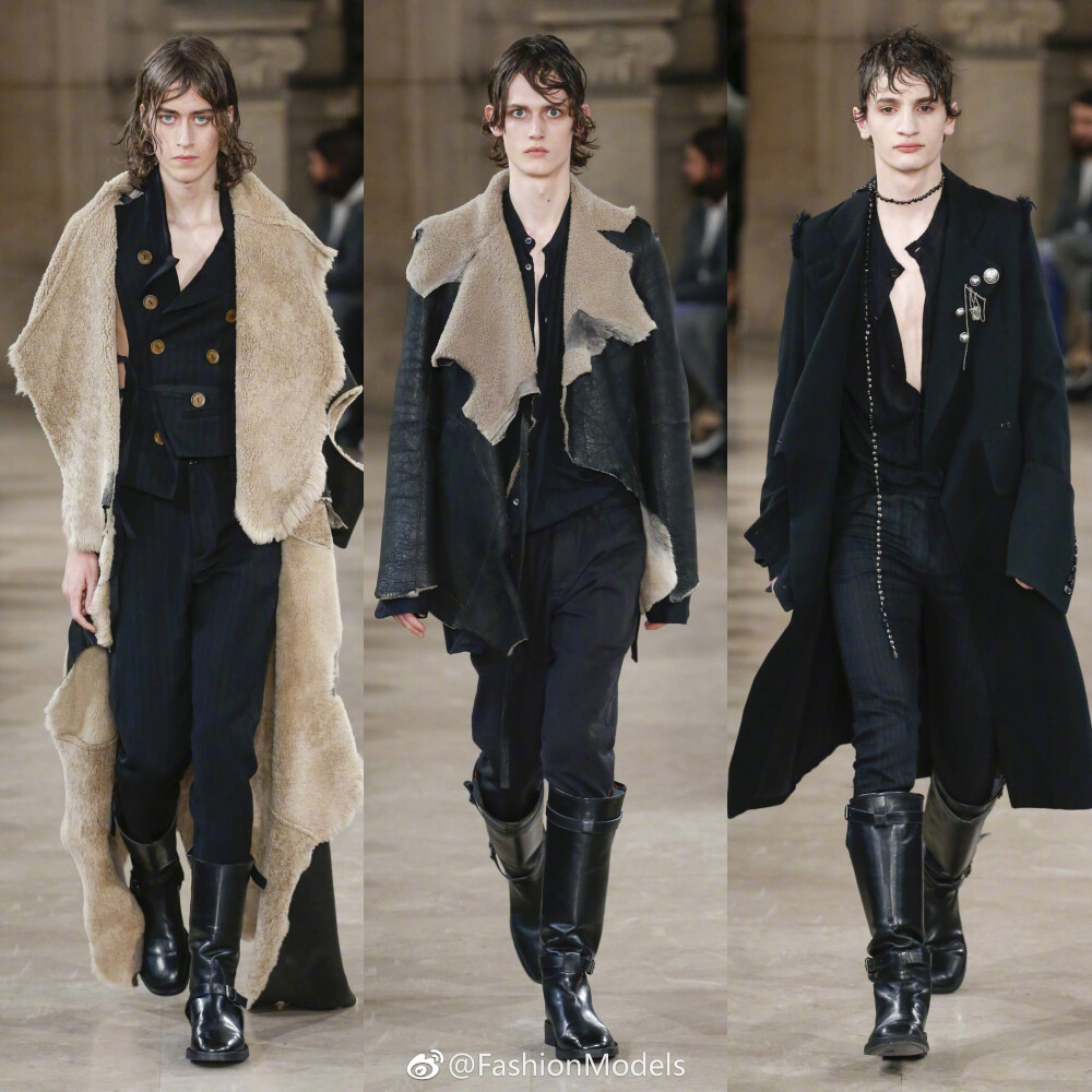 #秀场精选RunwayCollection#+Ann+Demeulemeester+F/W+2018+Paris：浪漫的哥特风男孩～+​​​​