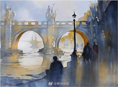 水彩画家 Thomas W. Schaller 用自己的画笔带你走进“雾都” ​​​