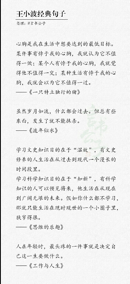 王小波经典句子