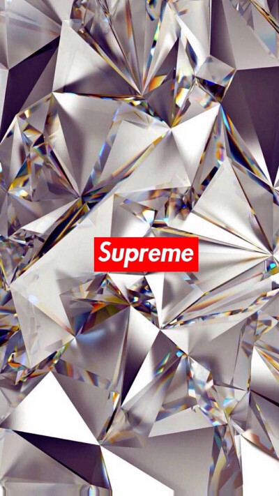 supreme 电光 时尚 潮牌 银色 壁纸