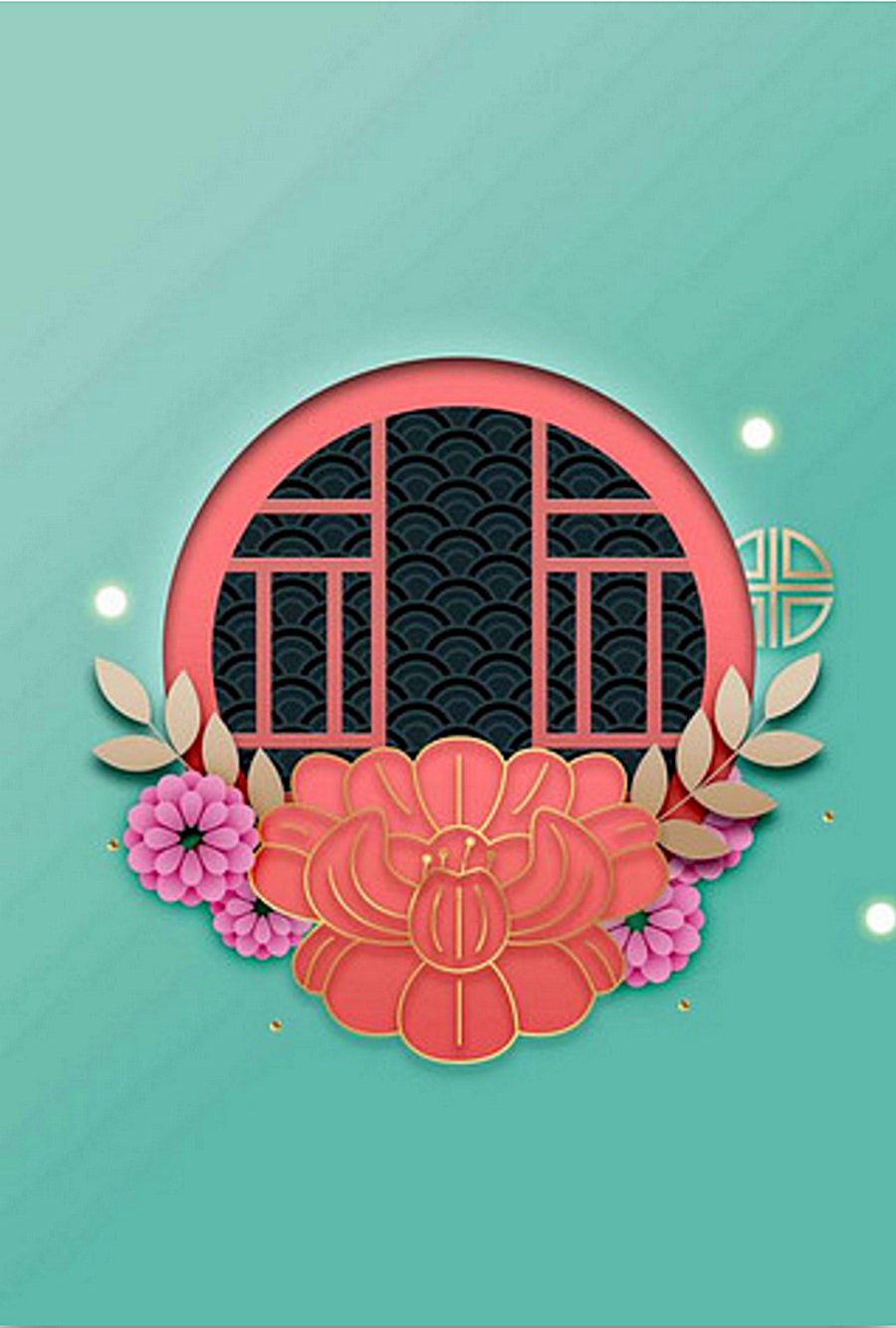 3D立体效果春节新年背景