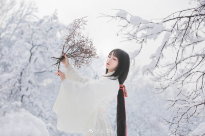 『金陵初雪』
一夜春风送梨花，金陵满城尽着甲。
素衣踏雪寻冬梅，却见整树白罗裳。
躬身拂手拾红籽，且比红梅含苞时。
出镜妆造：@一朵胡萝卜丶vhv+
文案：@橦子曰+
摄影后期：@大书su+
母后：@知竹zZ+
狮虎：@疯…