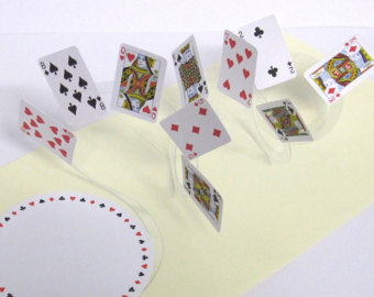 Birthday Card Spiral Pop Up - Playing Cards 3D Card - Popup Card for Bridge Player, Poker Player, Card Player