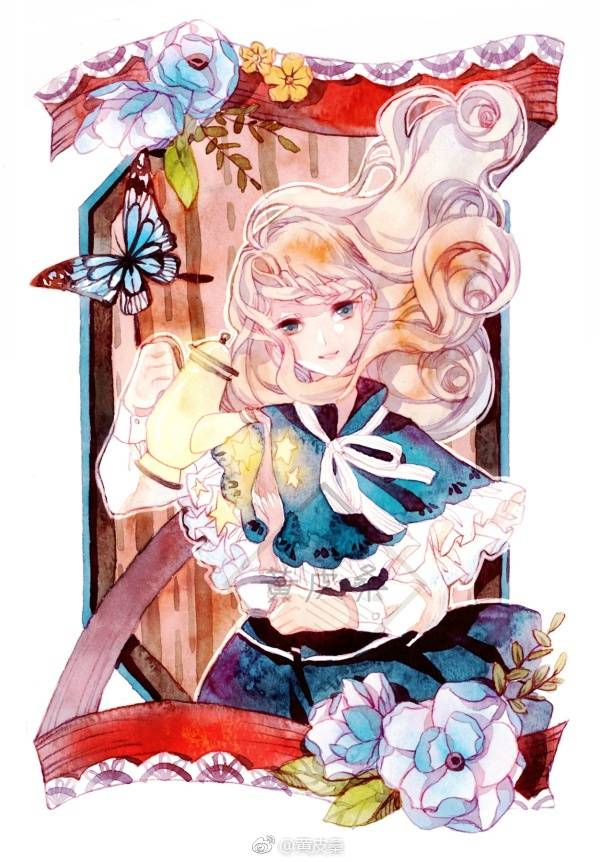 画师:黄皮桑 〈下午茶〉 水彩 【已授权】