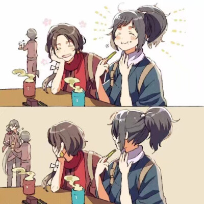 #刀剑乱舞##冲田组# 这个太太的冲田组简直无敌可爱啦！
萌萌哒家用一对如有一宝(*´艸｀*)twi:hoho (@ hohho3101) ​ ​​​​