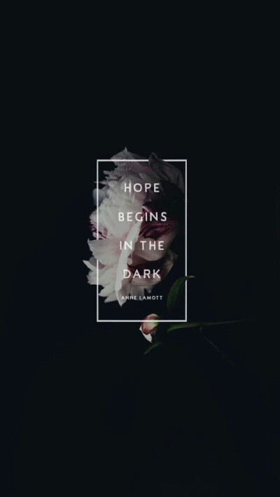 Hope begins in the dark, so please don’t get lost.