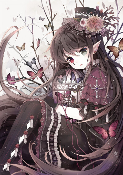 蝶ケージ 绘师：Renian（pixiv id=760140） 本作品pixiv id= 39933249