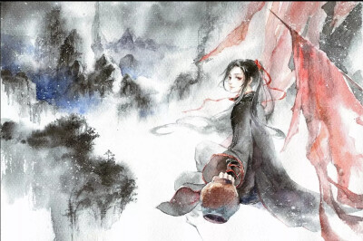 魔道祖师# 蓝忘机x魏无羡
“问灵十三载，等一不归人?！?画师：五子析