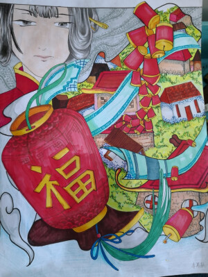 马克笔装饰画