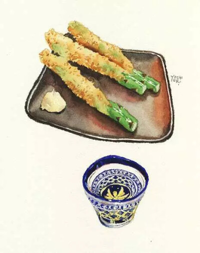【水彩美食插画】作者：日本插画师：大崎吉之