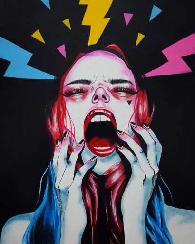 Harumi Hironaka，日本插画家，作品多以女孩为主,用简练的线条和浓郁的水彩,刻画出了她们叛逆十足的一面.