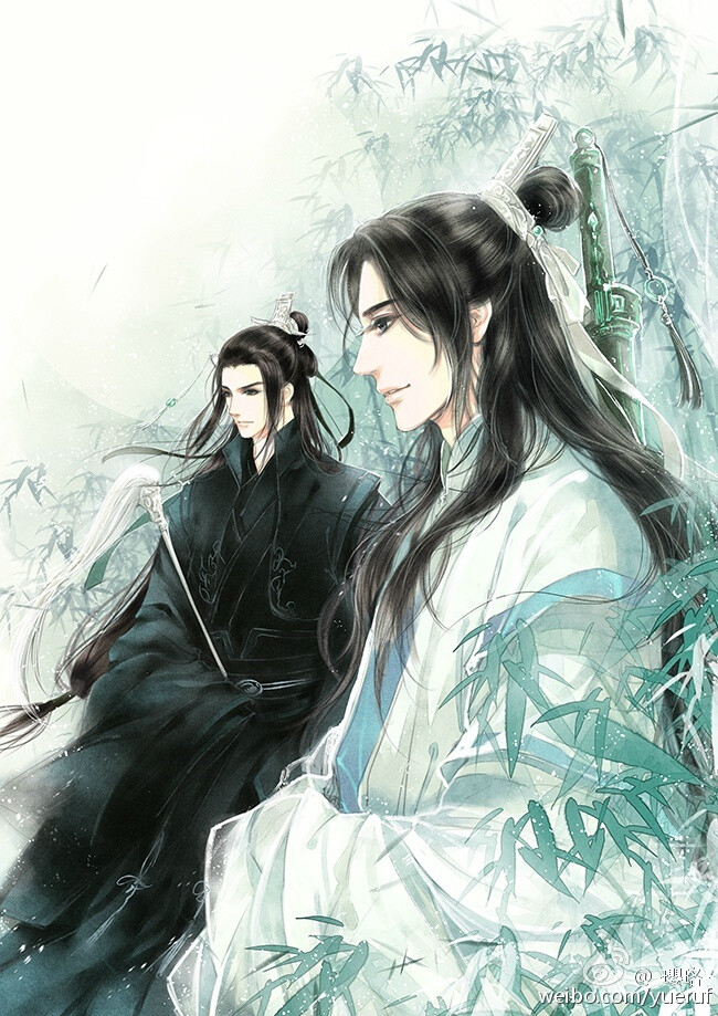 《魔道祖师》
作者【来源】微博@璎珞（大大的画风超级超级超级赞！）
魏无羡蓝忘机蓝曦臣江澄晓星尘宋子琛蓝思追金凌温宁金光瑶金子轩江厌离蓝启仁，，，太多懒得一张一张标了，想必各位道友都分得清谁是谁，，，
关于蓝氏双璧的区分:会笑的是蓝大，板着脸是汪叽