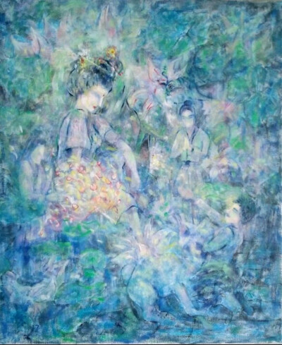 当代艺术油画《问》50×60cm