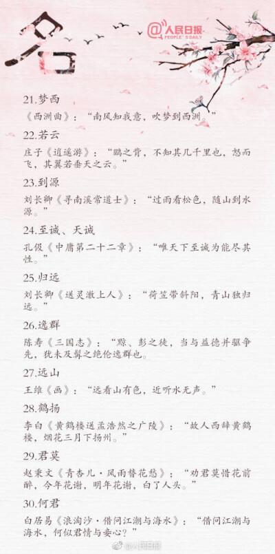 诗词中的绝美名字❤
Cr.人民日报