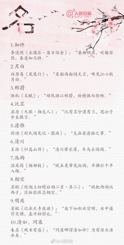 诗词中的绝美名字❤
Cr.人民日报